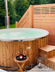 Wood burning heated hot tubs with jets – TimberIN Rojal 3 1