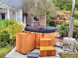 Wood fired hot tub with jets – TimberIN Rojal 3 1