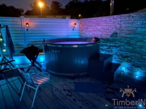 Bain nordique wpc – thermobois avec poêle à granulés ou à bois