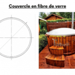 Couvercle en fibre de verre pour bain nordique en bois