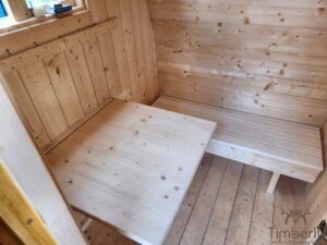 Entrée par le côté + poêle sur le côté + bancs en u (12)