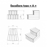 Escaliers type A pour bain nordique en bois