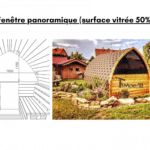 Fenetre panoramique surface vitree 50 pour sauna exterieur
