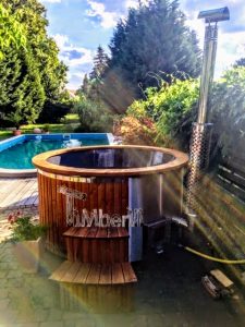 Fiberglass Lined Hot Tub With Integrated Burner Thermo Wood [Wellness Royal] (2)