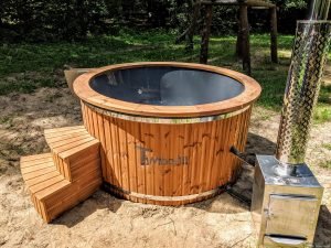 Fiberglass outdoor hot tub with external heater 32