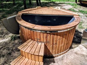 Fiberglass outdoor hot tub with external heater 8