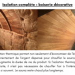 Isolation complete boiserie decorative pour sauna exterieur 1