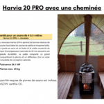 Le poele Harvia 20 PRO avec une cheminee pour sauna exterieur