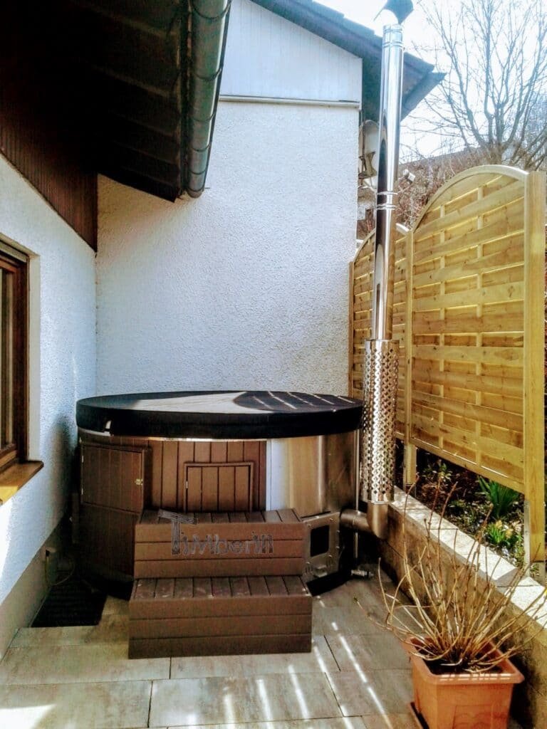 Outdoor whirlpool hot tub with Smart pellet stove 1 scaled