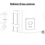 Robinet deau externe pour bain nordique en bois