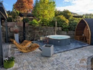 Sauna extérieur jardin iglu bain nordique wpc – thermobois avec poêle à granulés ou à bois (5)