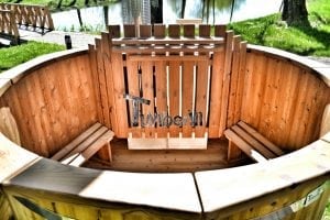 Wooden hot tub thermowood deluxe spa model 13