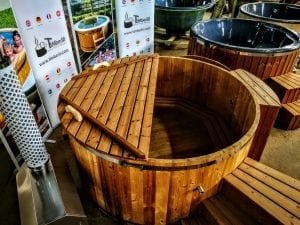 wooden hot tub thermo wood basic air bubble and LED 6