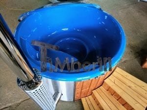 Fiberglass Lined Hot Tub With Integrated Burner Thermo Wood Vivid Colors TimberIN (5)