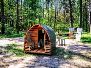 Outdoor Garden Wooden Sauna Red Cedar With Electric Heater And Porch (2)