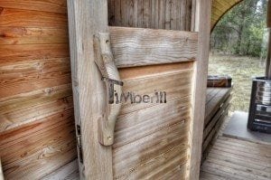 Barrel outdoor garden sauna with panoramic window 31