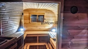Rectangular barrel wooden outdoor sauna 14 1