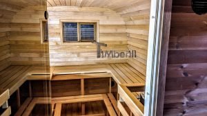 Rectangular barrel wooden outdoor sauna 24 1
