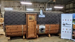 Rectangular barrel wooden outdoor sauna 27 1