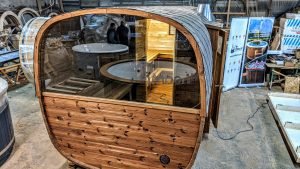 Rectangular barrel wooden outdoor sauna 31 1
