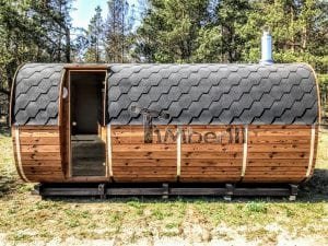 Rectangular wooden outdoor sauna 2 1