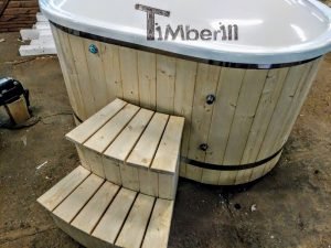 Oval hot tub for 2 persons with fiberglass liner 9