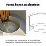 Bain Nordique en polypropylene 4 – 8 – 12 places Ferme bancs en plastique 9