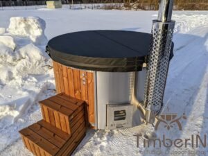 Wood fired hot tub with jets with external wood burner 1