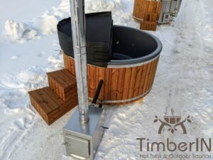 Wood fired hot tub with jets with external wood burner 13