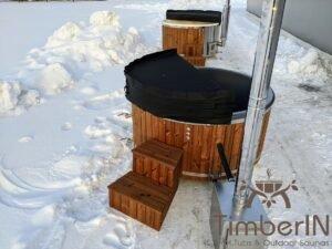 Wood fired hot tub with jets with external wood burner 16