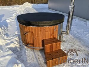 Wood fired hot tub with jets with external wood burner 30