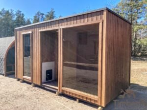 Cabine sauna exterieur moderne panoramique 13