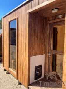 Cabine sauna exterieur moderne panoramique 5