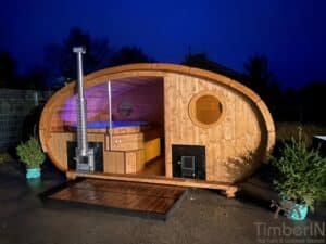 Sauna ovale extérieur avec bain nordique intégré (29)