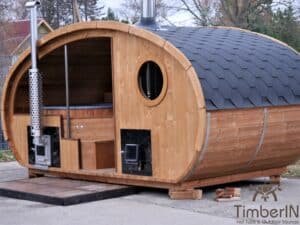 Sauna ovale extérieur avec bain nordique intégré (35)