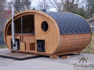 Sauna ovale extérieur avec bain nordique intégré (36)