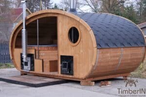 Sauna ovale extérieur avec bain nordique intégré (37)
