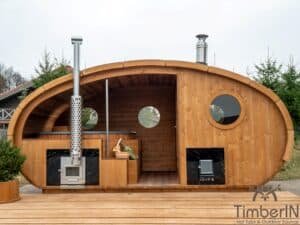 Sauna ovale extérieur avec bain nordique intégré (69)