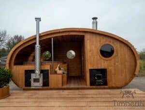 Sauna ovale extérieur avec bain nordique intégré (71)