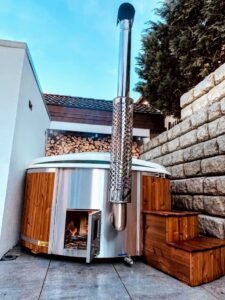 Poêle à bois intégré pour bain à remous – 30 kW en acier inoxydable 316