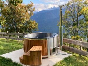 Poêle à bois intégré pour bain à remous – 30 kW en acier inoxydable 316