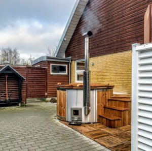 Poêle à bois intégré pour bain à remous – 30 kW en acier inoxydable 316